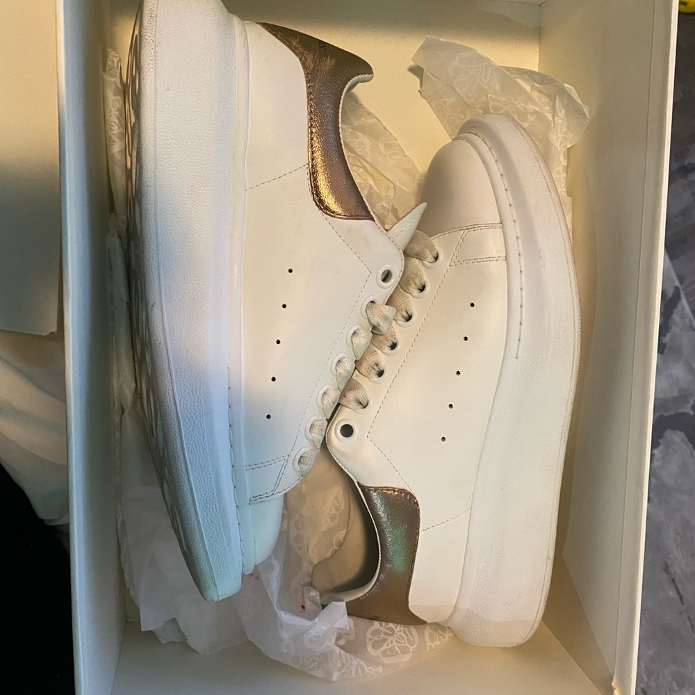 Alexander McQueen chunky sneakers rose gold back